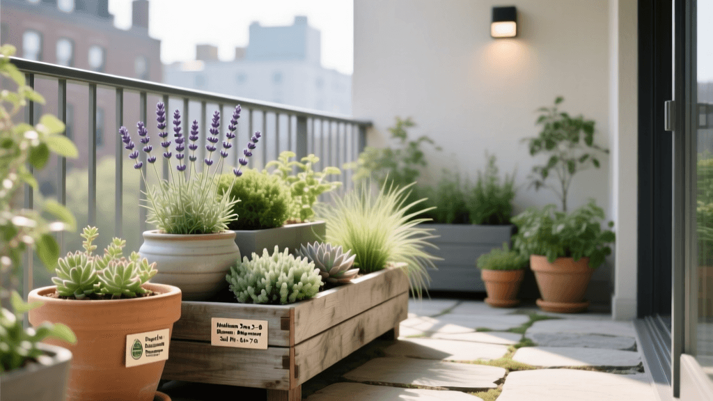 Small Space Container Garden Layout For Balconies
