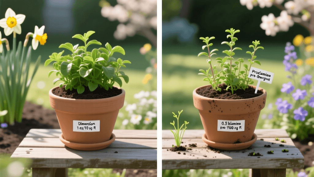 Dimension vs Prodiamine 2026: Spring Timing for Container Gardens