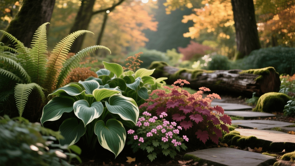 Fall Shade Garden Design 2026: Hostas, Ferns & Coral Bells